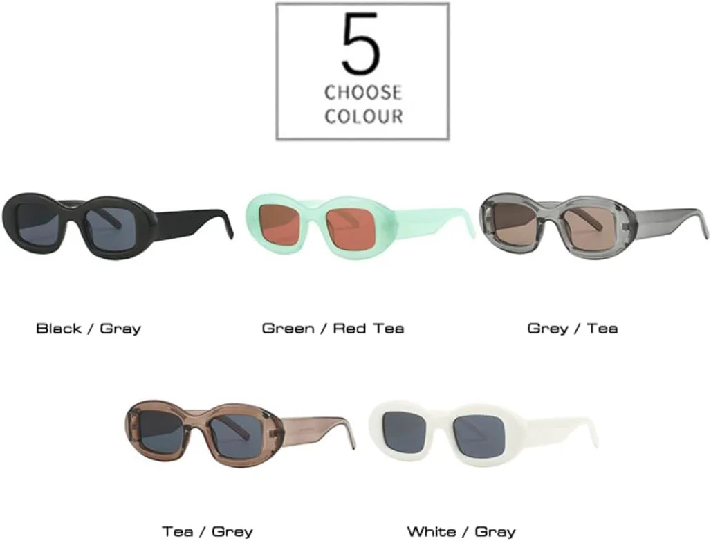

Солнцезащитные очки для мужчин и женщин - защита UV400 - овальная оправа, линзы конфетных цветов, для занятий спортом на открытом воздухе и вождения DSVIGF, Tea Grey