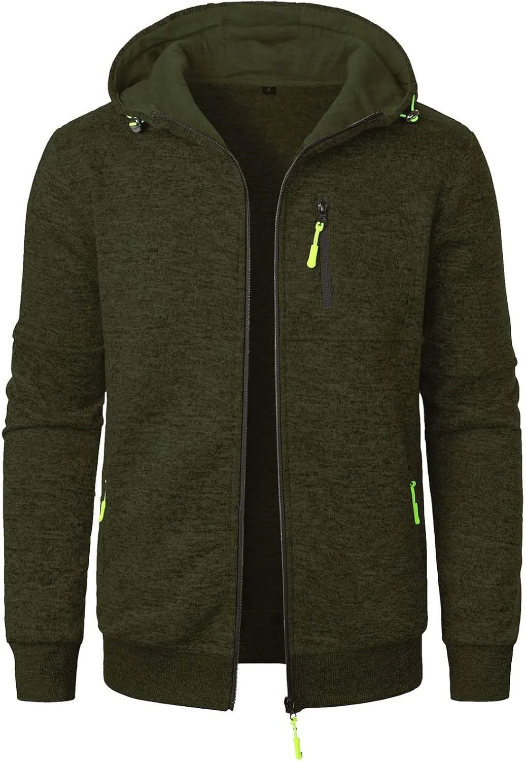 

Мужская однотонная толстовка с капюшоном на молнии QUNPIU