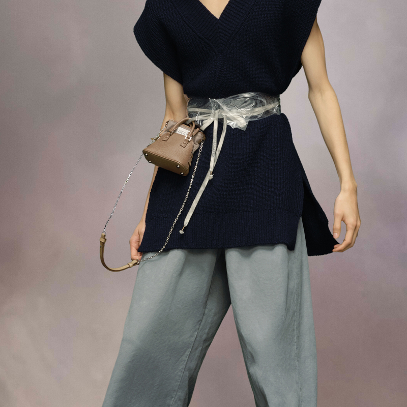 Maison Margiela 5AC Кожаная сумка из коровьей кожи, женская сумка через плечо, кроссбоди светло-коричневого цвета — фото 4