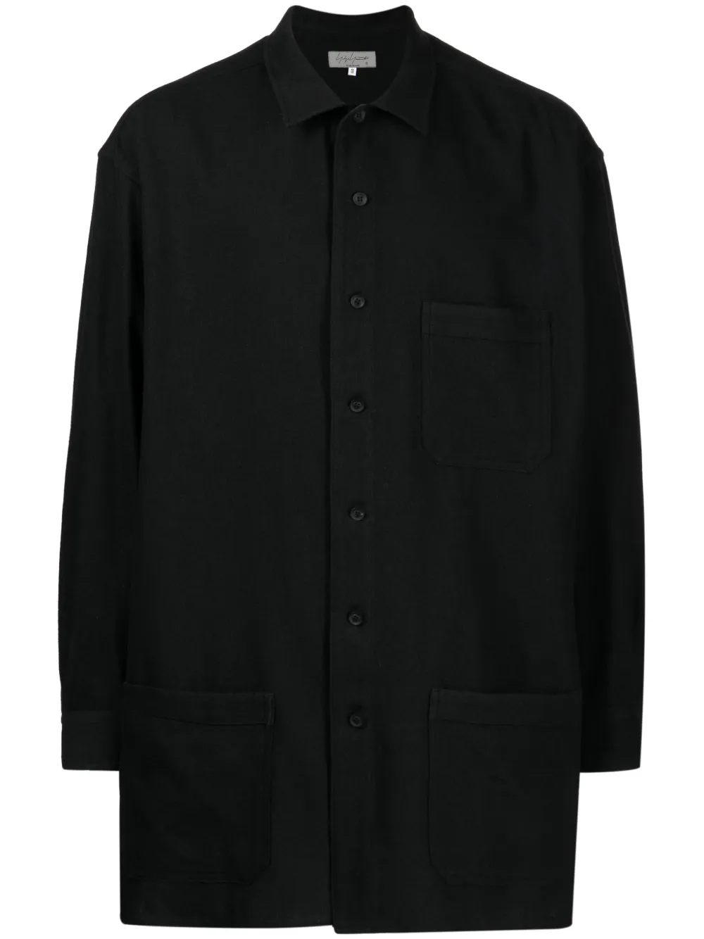 

Рубашка с накладным карманом Yohji Yamamoto, черный