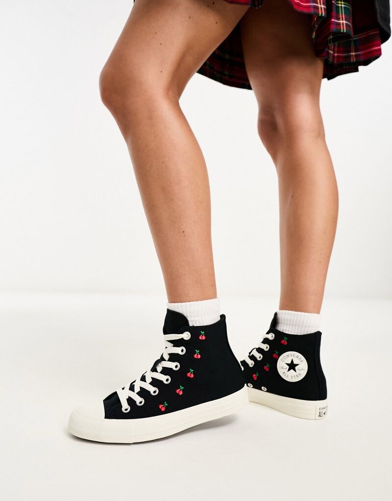 

Черные кроссовки Converse Chuck Taylor All Star с вышивкой вишни, Черный, Черные кроссовки Converse Chuck Taylor All Star с вышивкой вишни