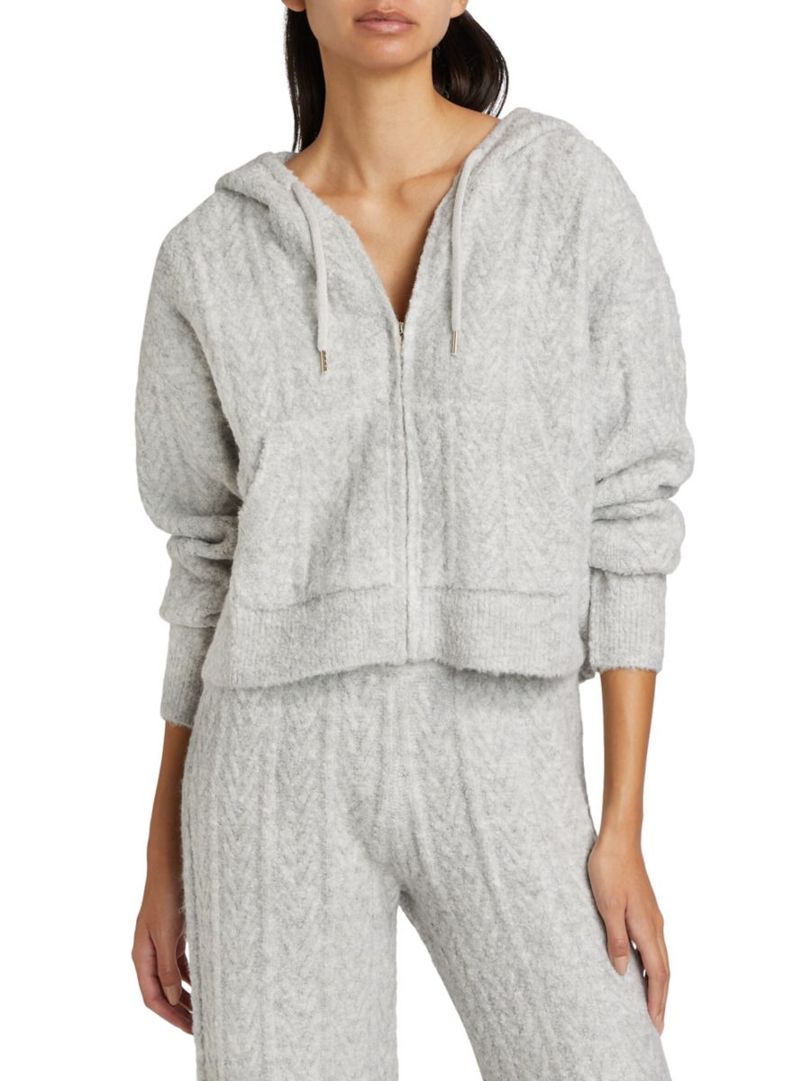 

Толстовка с капюшоном на молнии с косовой вязкой Stellae Dux, цвет Heather Grey