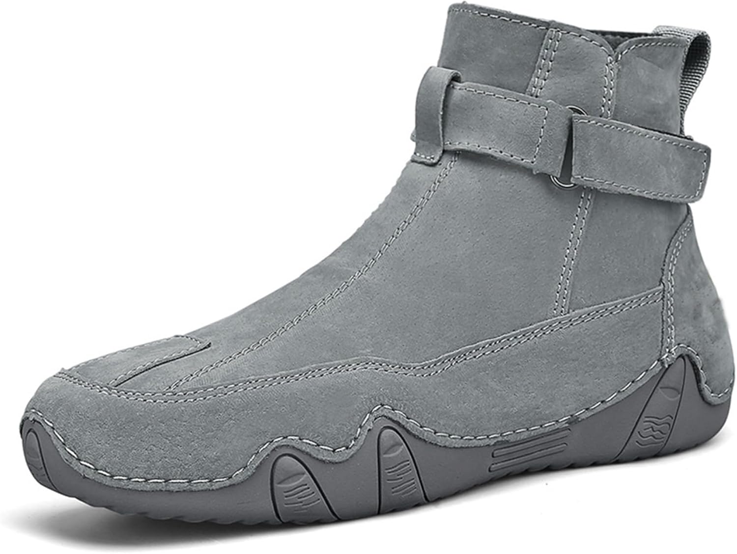 

Мужские повседневные итальянские высокие ботинки ручной работы с боковой молнией, удобные, противоскользящие кроссовки из кожи, высокие, для прогулок на открытом воздухе, ботинки Чакка Devileyeze, серый