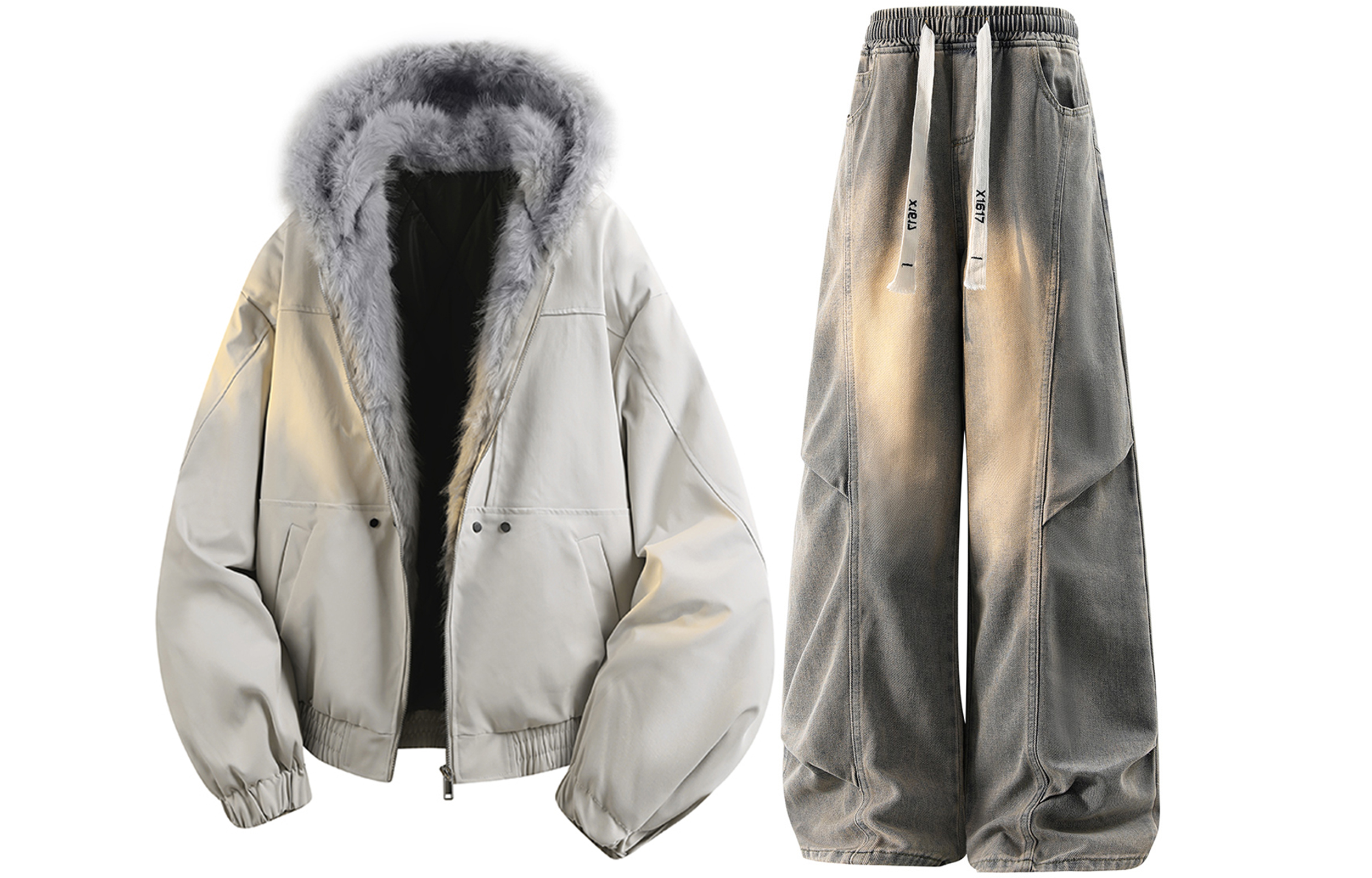 

Повседневный худи Unisex Casual Sportswear X1617, серый белый mountain hawk jacket+желтый mud jeans fleece-lined