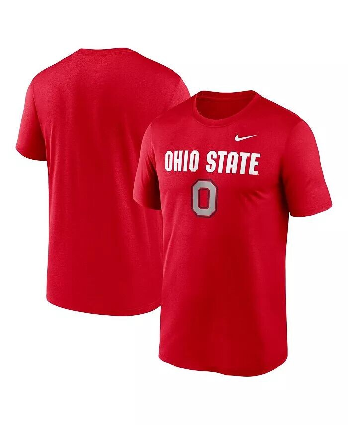 

Мужская футболка Scarlet Ohio State Buckeyes Lockup Legend Performance Nike