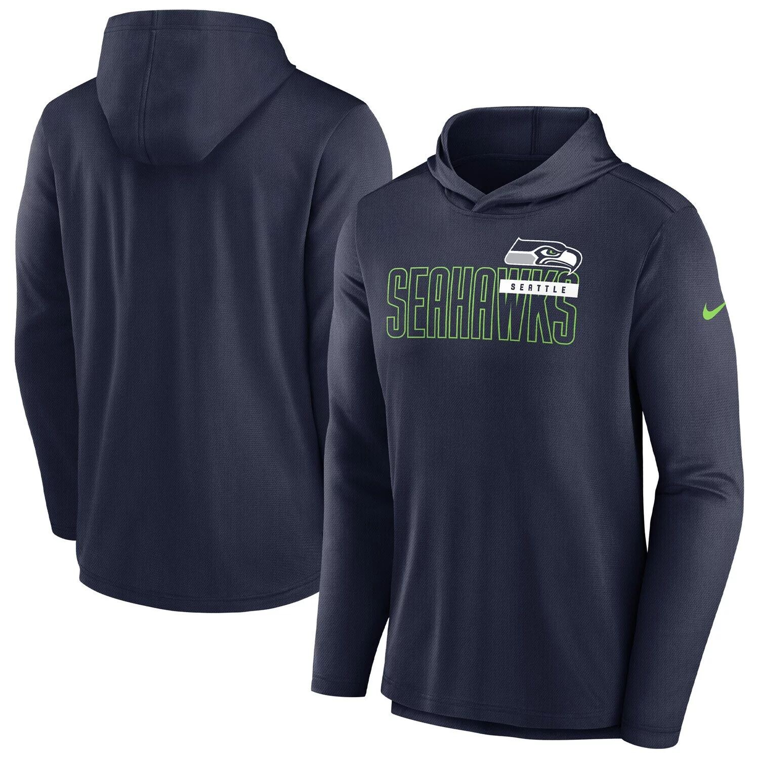 

Мужской темно-синий пуловер с капюшоном Seattle Seahawks Performance Team Nike