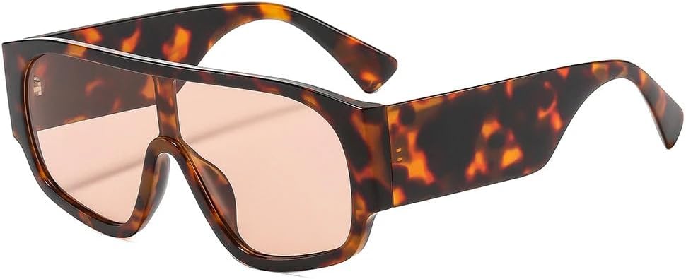 

Солнцезащитные очки UV400 - объемные цельные очки с широкими дужками в леопардовом панк-стиле для женщин и мужчин, для бега и занятий спортом на открытом воздухе UYPTK, Leopard Champagne