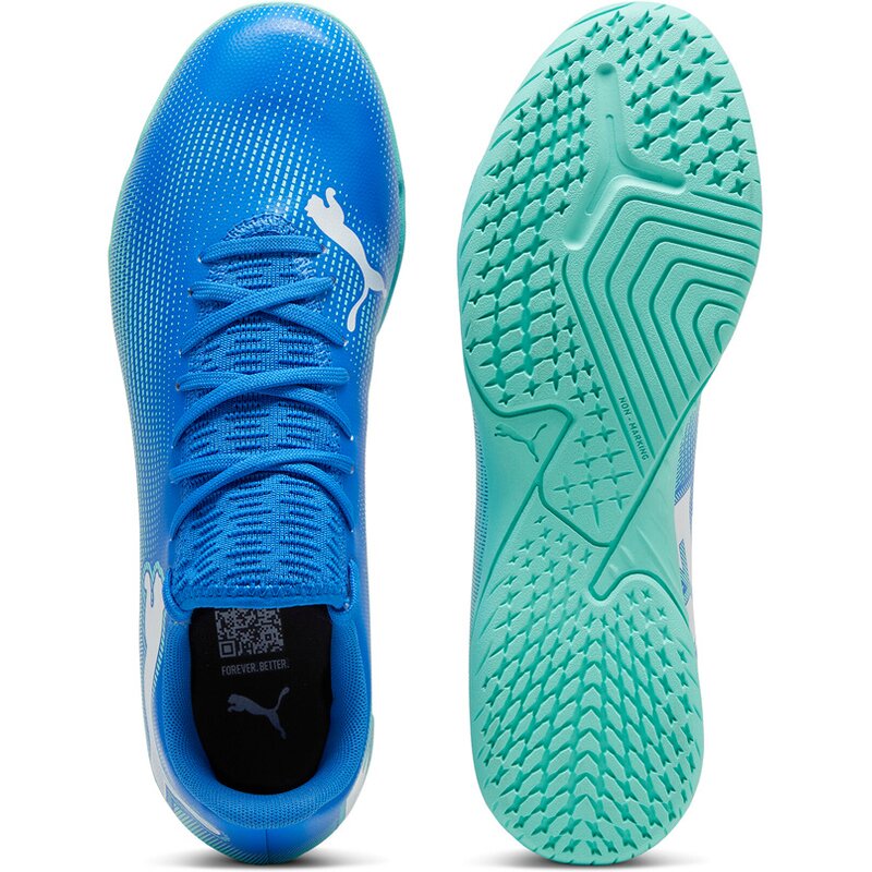 Бутсы для мини-футбола Future 7 Play It Puma, цвет hyperlink blue-mint-puma white — фото 2