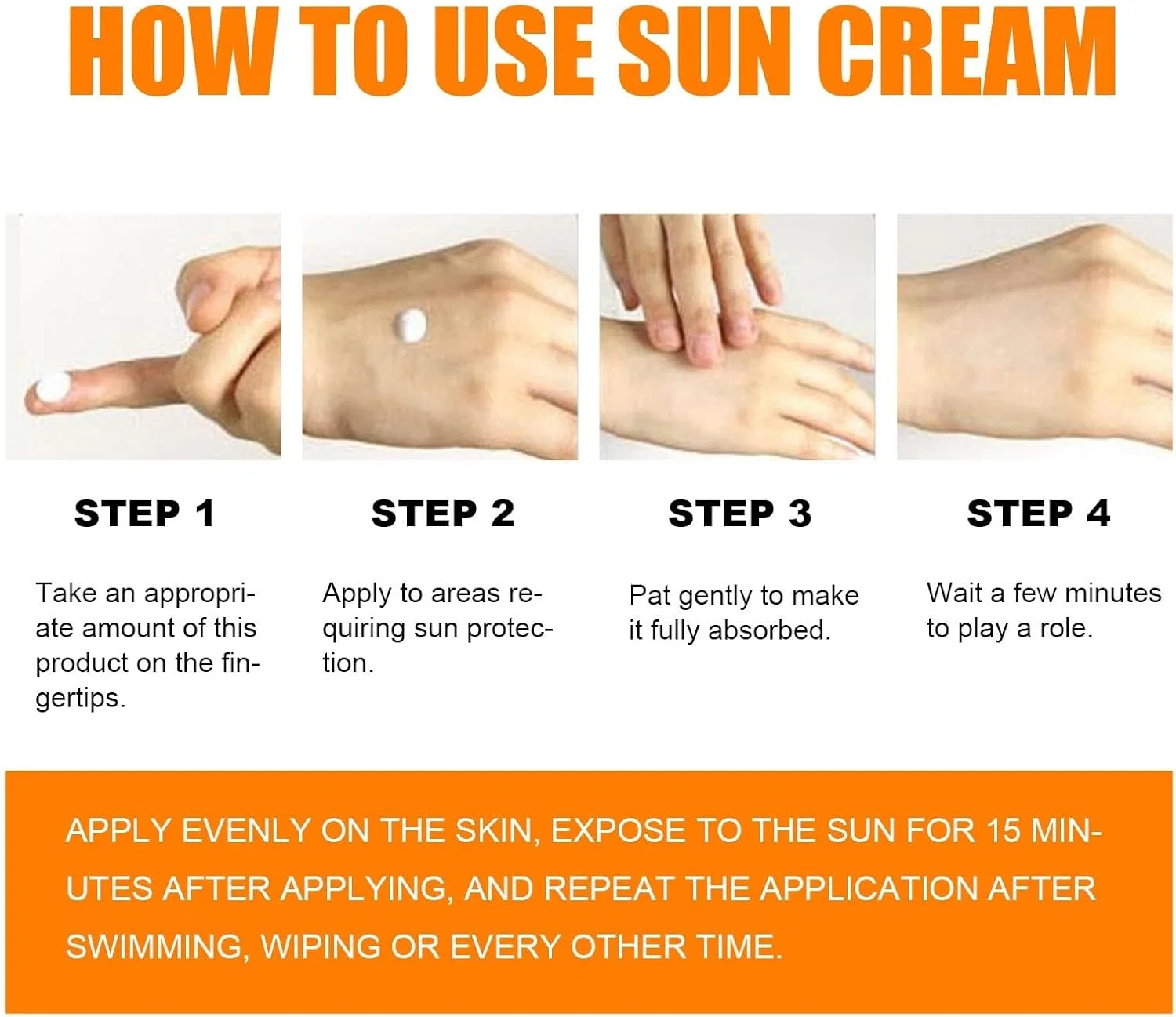 Солнцезащитный крем для лица и тела, SPF 50+, увлажняющий, апельсиновый Generic — фото 3