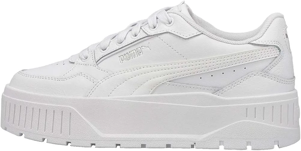Детские кроссовки PUMA для девочек Karmen II Idol с шнуровкой - белые, белый/серебристый — фото 3