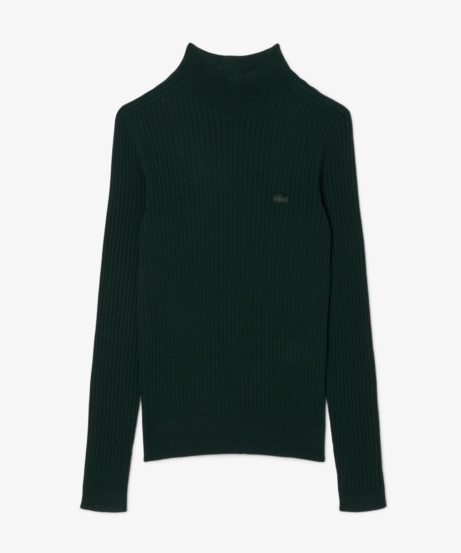 Свитер LACOSTE из мериносовой шерсти, 3D-вязание, Dark Green — фото 2