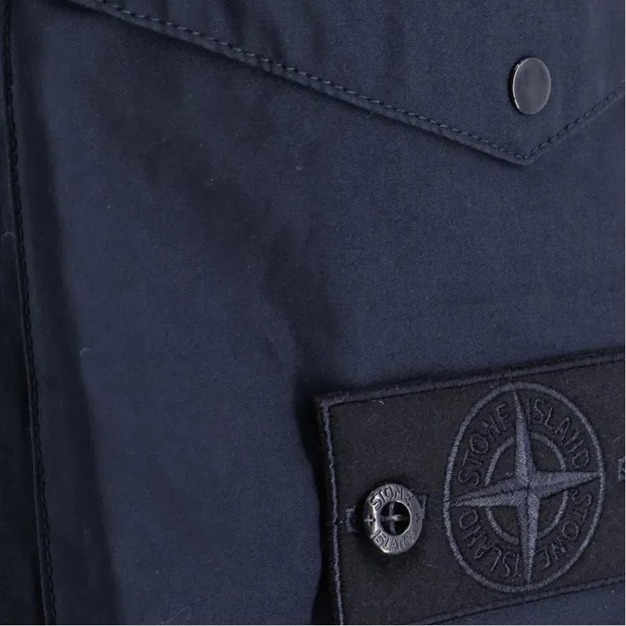 Шорты повседневные с патчем Stone Island синие — фото 4