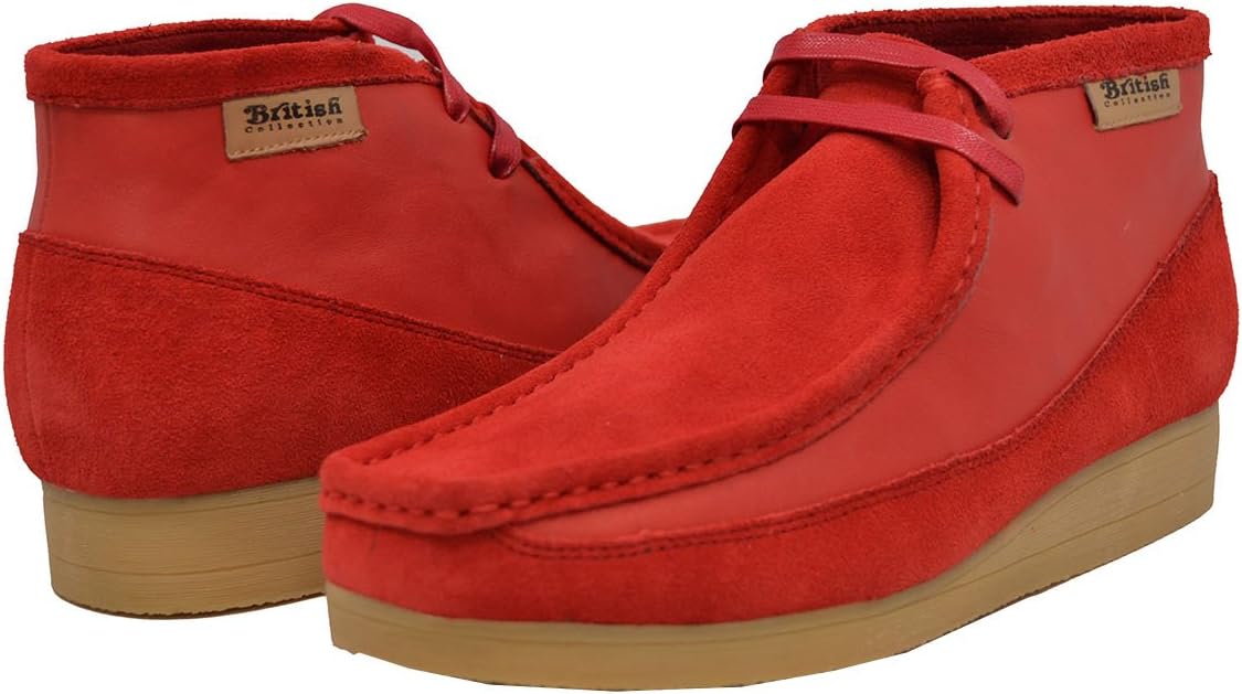 

Мужские кожаные и замшевые ботинки на шнуровке 12 British Collection, красный
