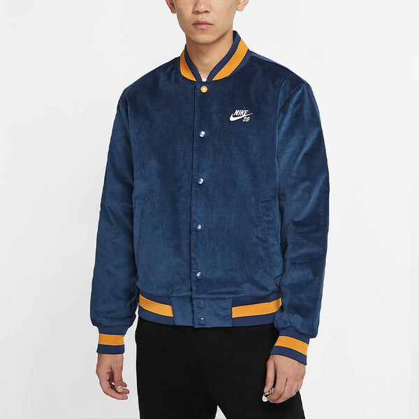 Куртка Nike SB Skateboard corduroy Skateboard Sports Logo Jacket Navy Blue Dark, цвет dark — фото 3
