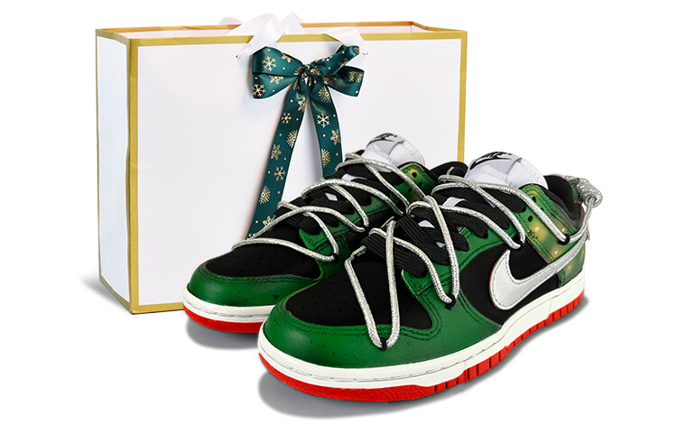

Кроссовки Nike Dunk Skateboarding Shoes Unisex Low-top Silver/Green, зеленый