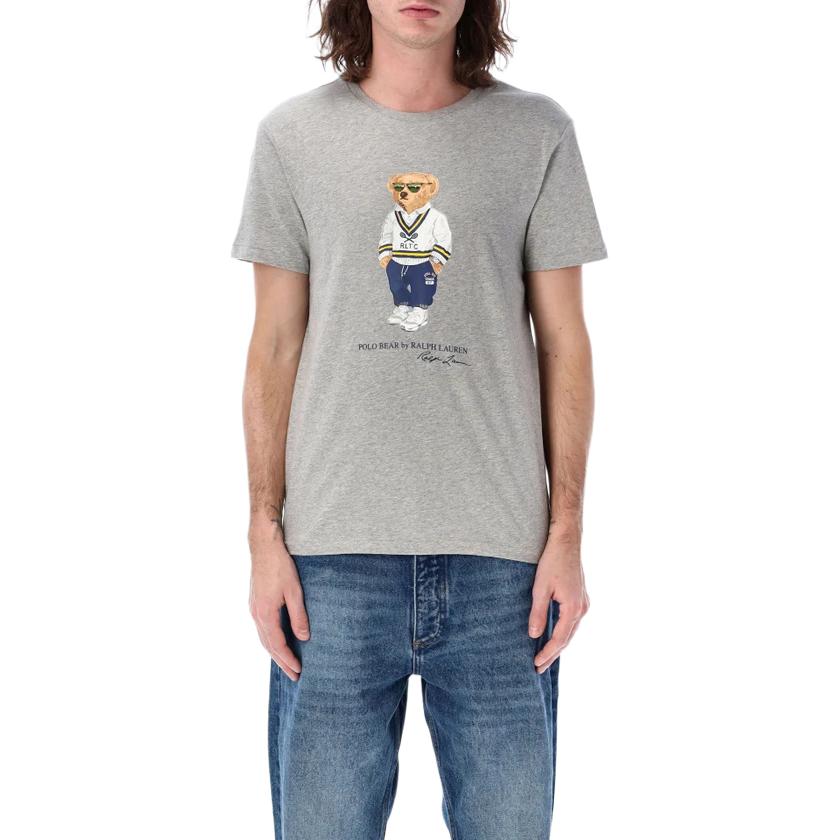 Футболка Custom Slim Fit Polo Bear Polo Ralph Lauren, серый — фото 3