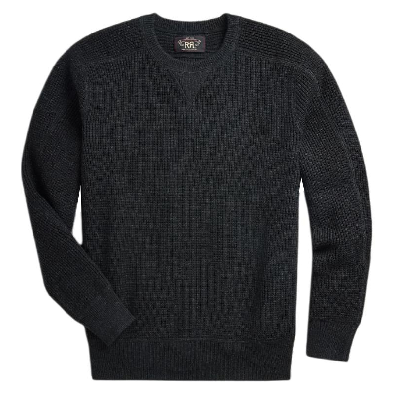 

Дабл Ар Эл Вельюровый свитер с длинным рукавом, черный