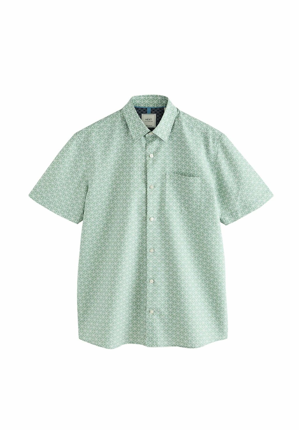 

Рубашка REGULAR FIT - EASY IRON SHORT SLEEVE PRINT Next, зеленый