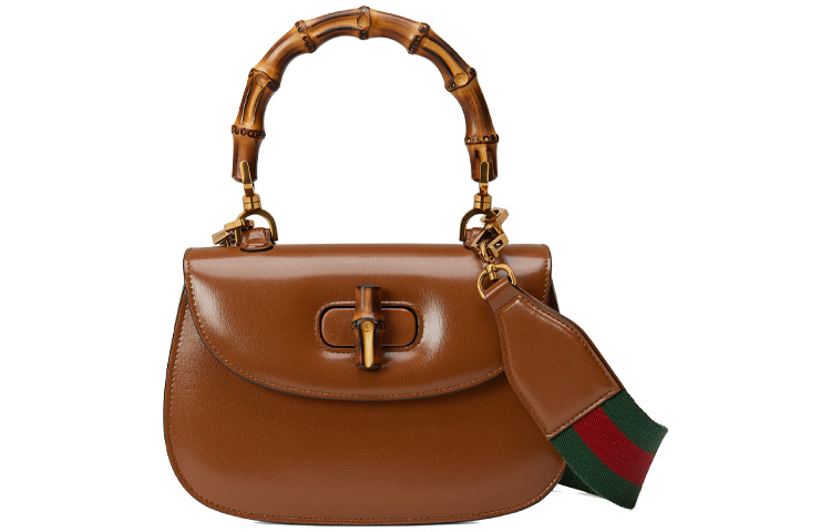 

Кожаная наплечная сумка, кросс-боди, дамская сумка Trumpets коричневый GUCCI