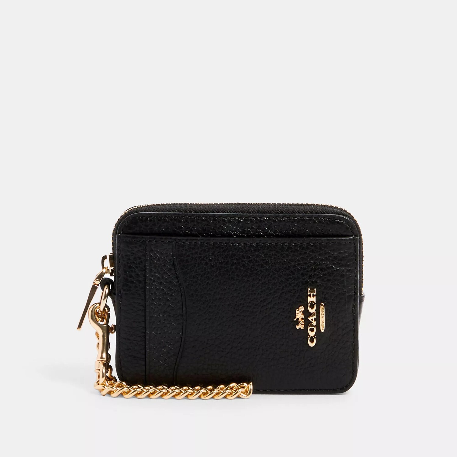 

Чехол для карточек Coach Outlet на молнии, цвет Gold/Black