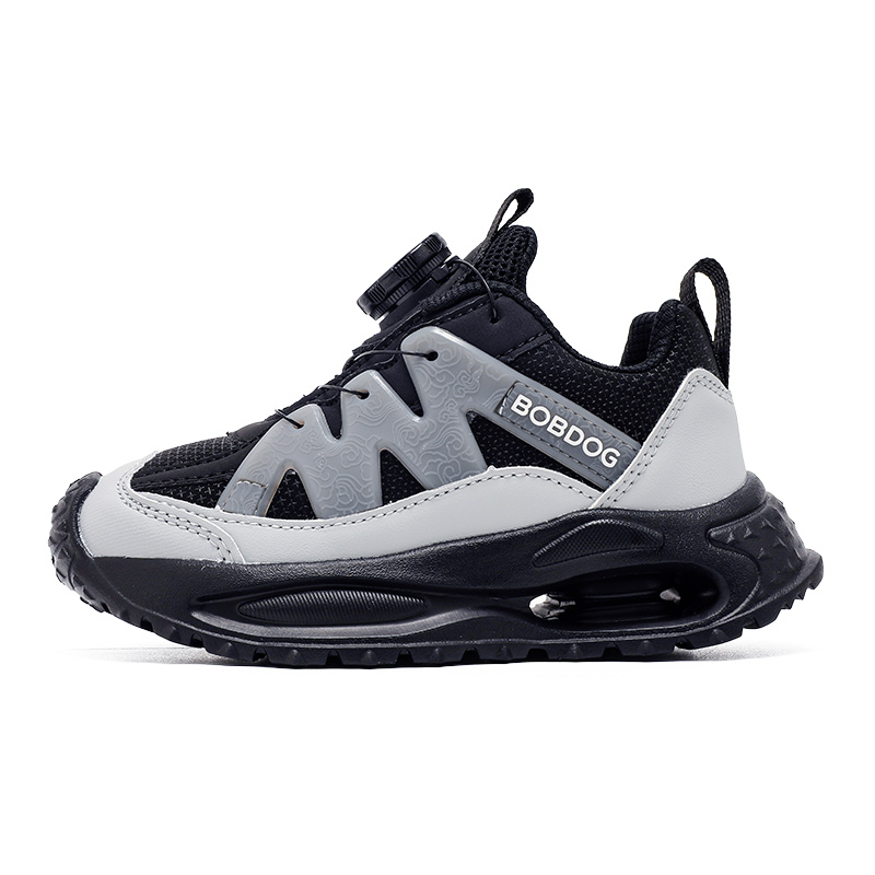 

Кроссовки для бега с низким верхом, устойчивые к истиранию и отскоку, для детей BOBDOG, черный/серый