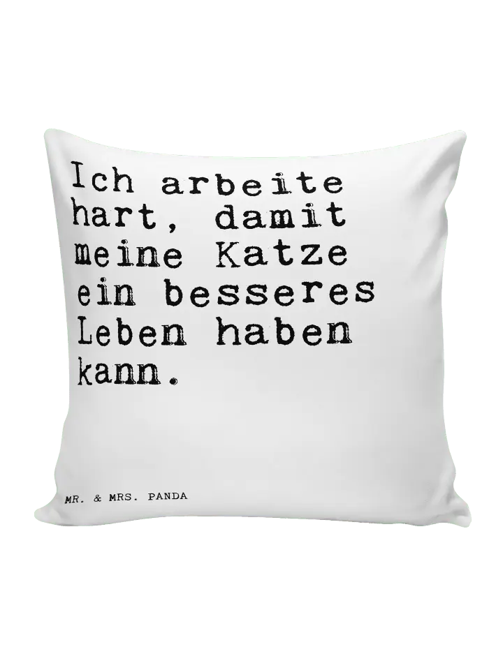 

Подушка Mr & Mrs Panda 40x40 Ich arbeite hart damit, белый
