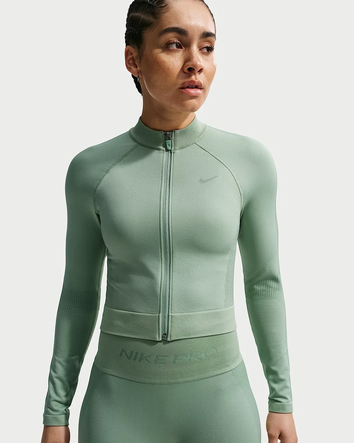 Женская тренировочная куртка на молнии Nike Pro Seamless, Steam