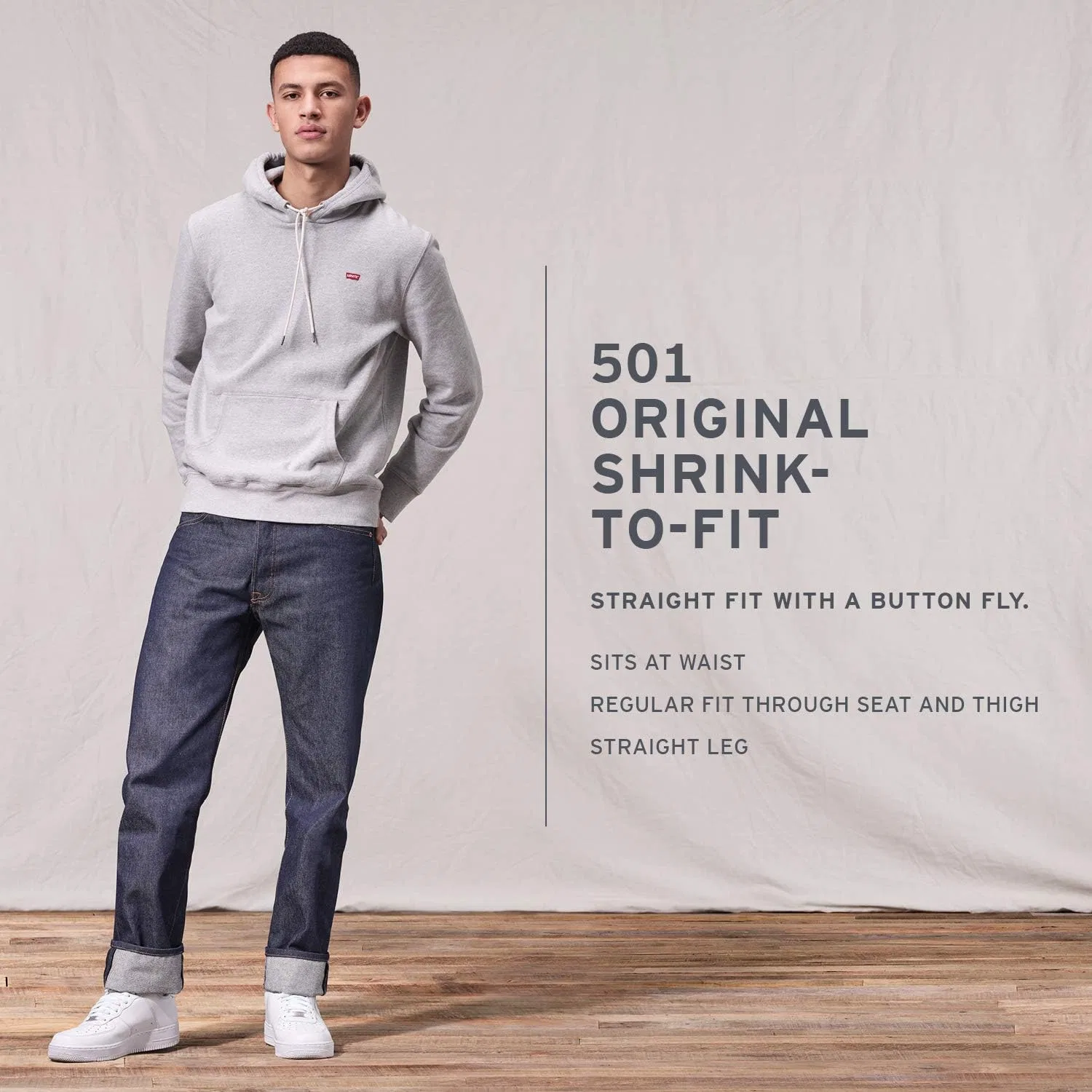 Джинсы 501 Original Fit Levi's, Rigid — фото 3