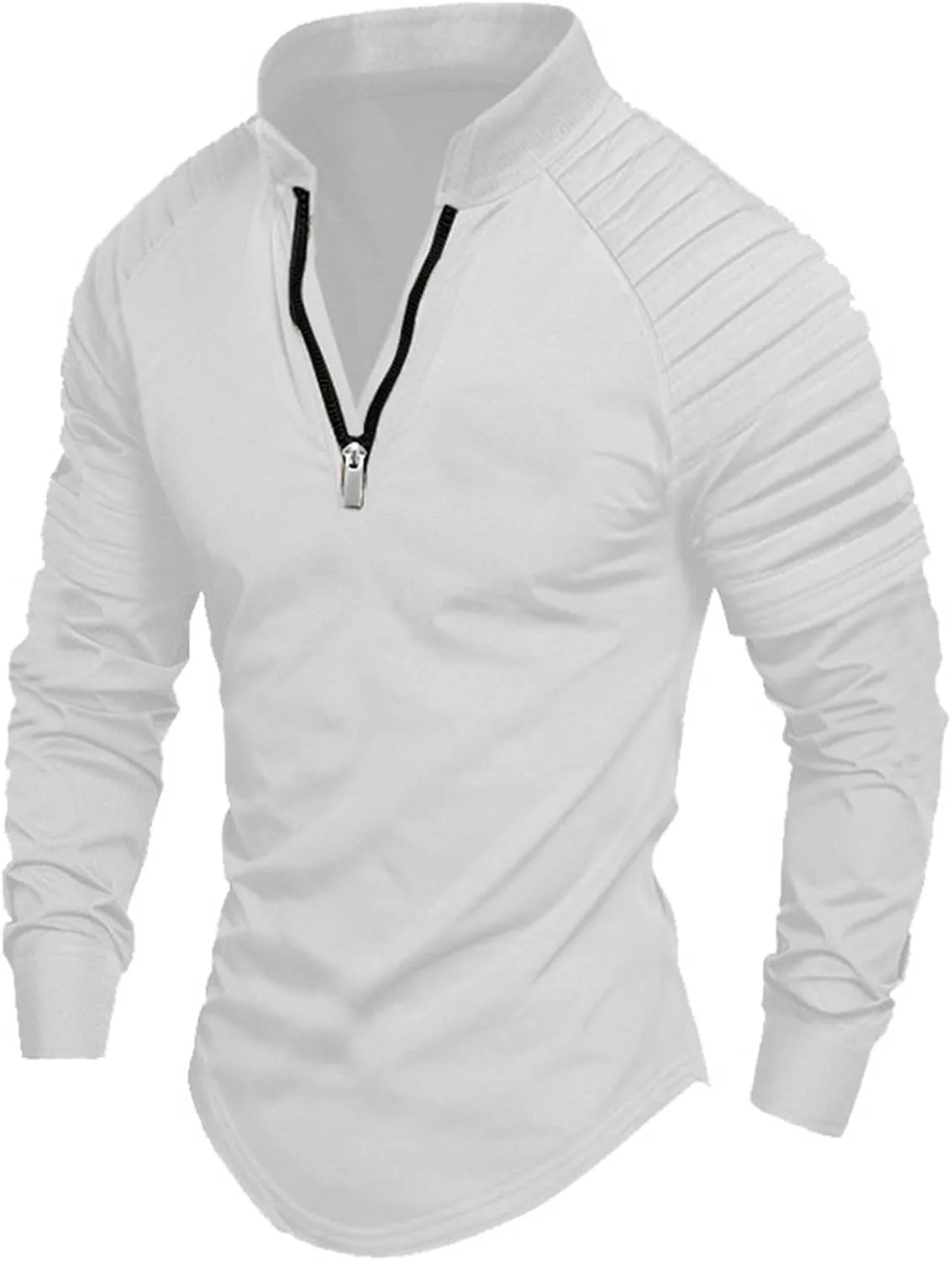 

Мужская футболка с воротником-стойкой и длинными рукавами Slim Fit Uillui