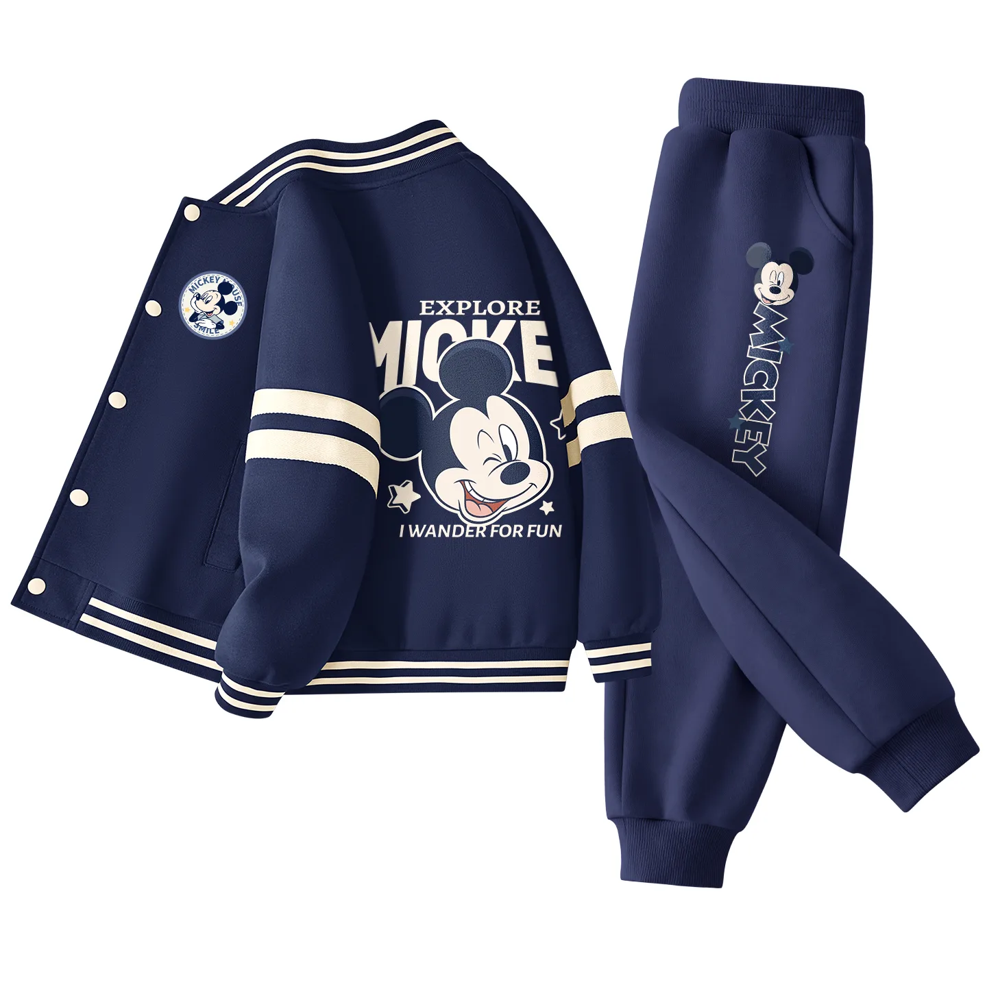 Детская повседневная спортивная бейсболка с воротником Disney, Disney Fun Magic K_Disney Square Block Navy Blue+Disney Frame Mickey Mouse K Navy Blue — фото 2