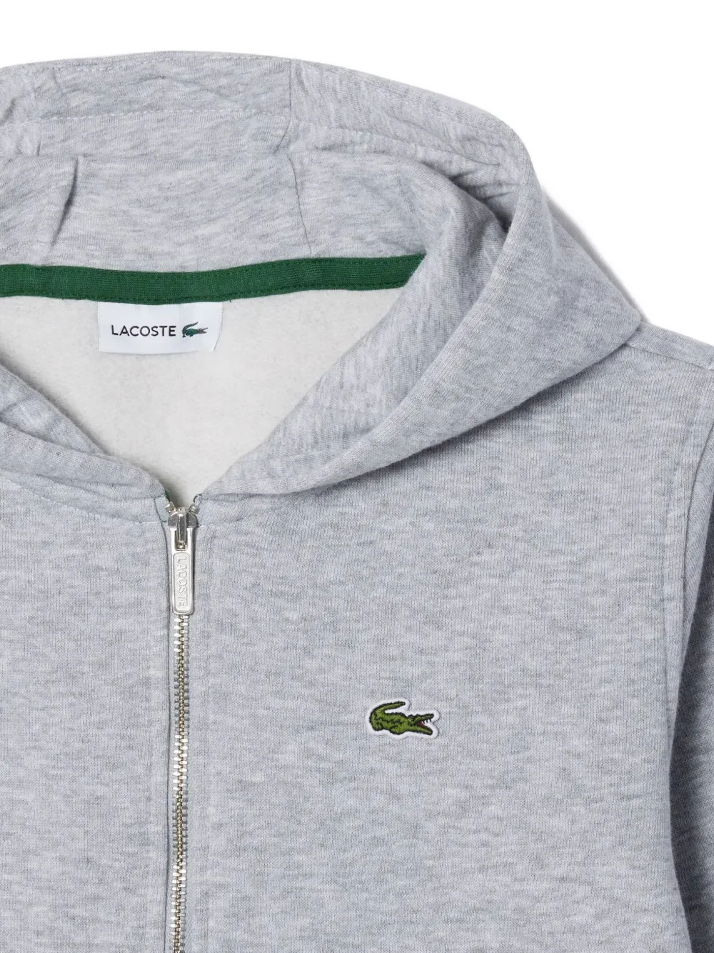 Толстовка на молнии с капюшоном и логотипом Lacoste Kids, серый — фото 3