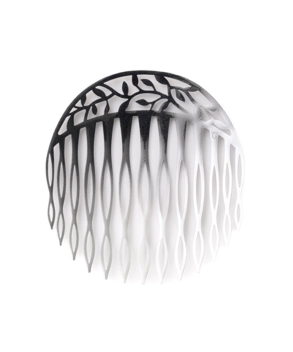 Расческа из нержавеющей стали с ботаническими блестками Complex Biz, Silver color — фото 3