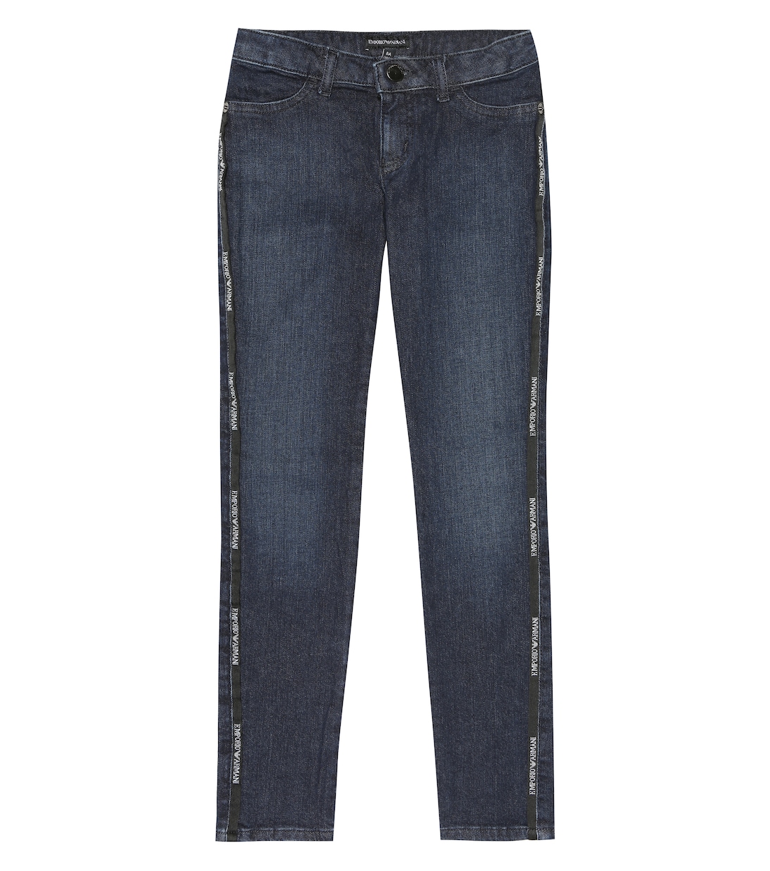 

Джинсы из эластичного хлопка с логотипом Emporio Armani Kids, синий