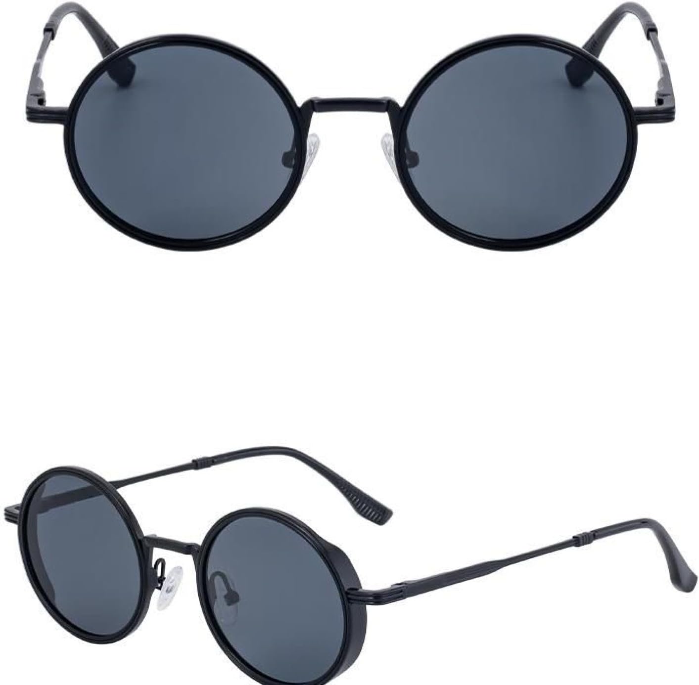 

Панк-солнцезащитные очки круглой формы для женщин и мужчин, роскошные, модные, с металлической оправой, в стиле стимпанк, с защитой от УФ-излучения UV400 TVTBBVV, C1black3gray