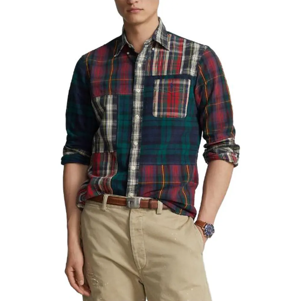 

Рубашка из хлопка в стиле пэчворк Ralph Lauren, мультиколор