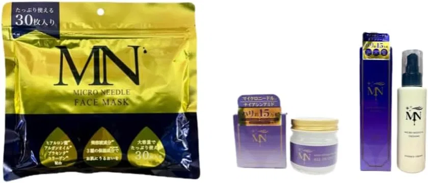 Набор для ухода за кожей с микроиглами No brand, 30 масок, гель 75 г, крем 120 г