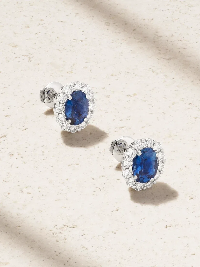 Серьги из платины 1735 года, с сапфирами и бриллиантами Garrard, золотой