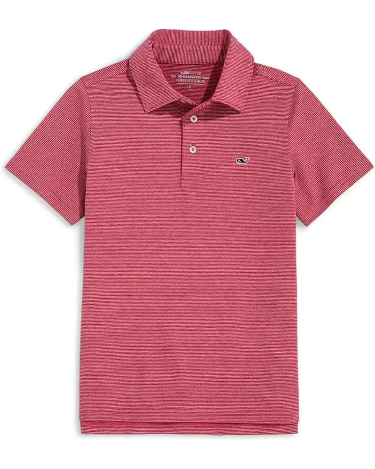 Поло Vineyard Vines Kids St. Jean Stripe Sankaty Polo (Toddler/Little Kids/Big Kids), Lighthouse Red