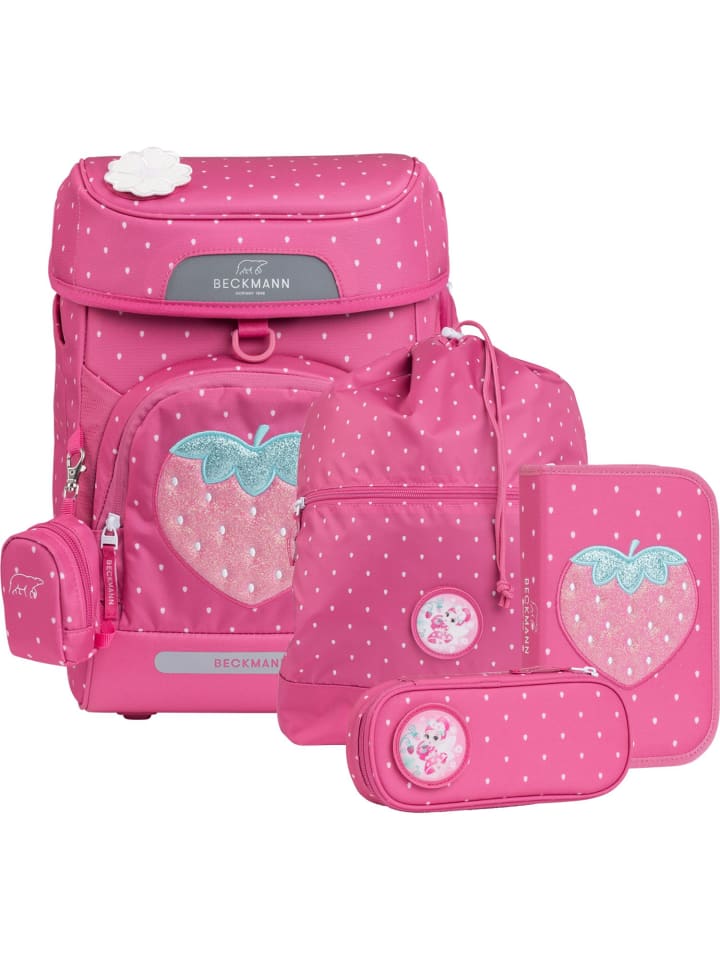 

BECKMANN Набор школьных рюкзаков Plus Air, 6 предметов, цвет клубника, красный