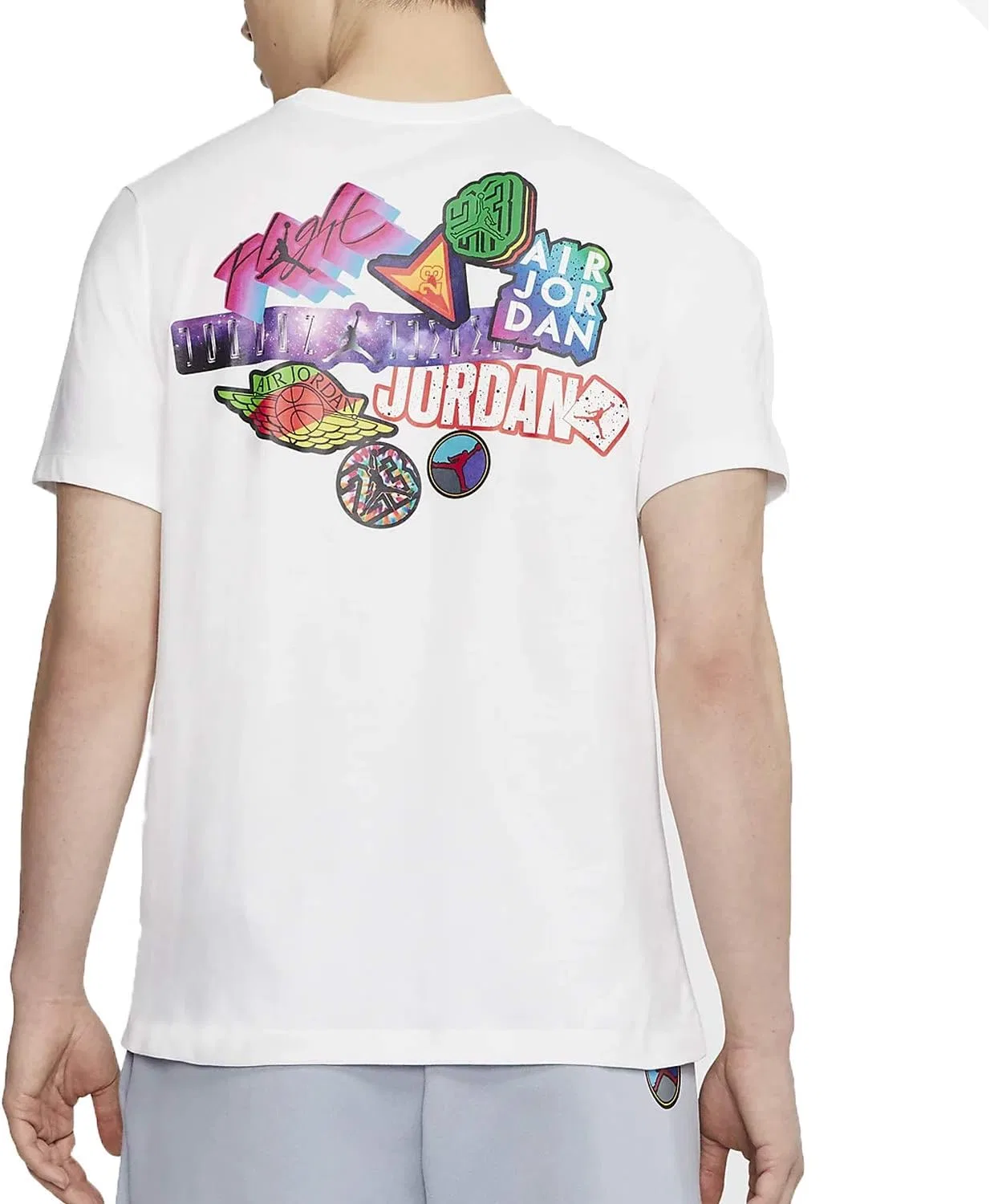 Мужская белая футболка Nike Sticker CD5638-100 — фото 2