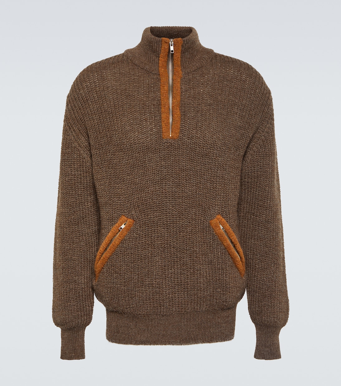 

Свитер на молнии из смесовой шерсти Bokasafn Ranra, Walnut