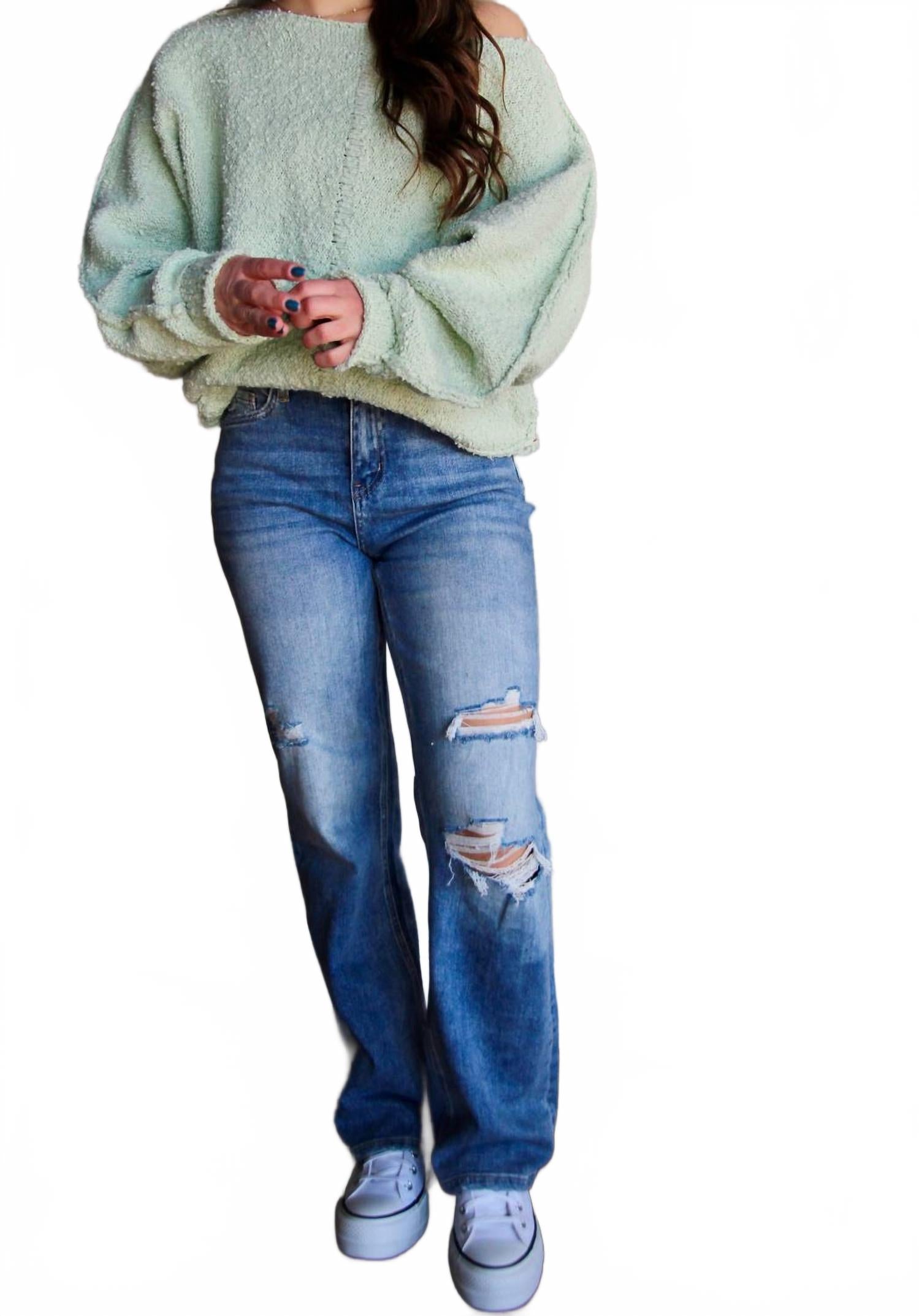 

VERVET BY FLYING MONKEY Джинсы Kendall Dad Jeans синего цвета