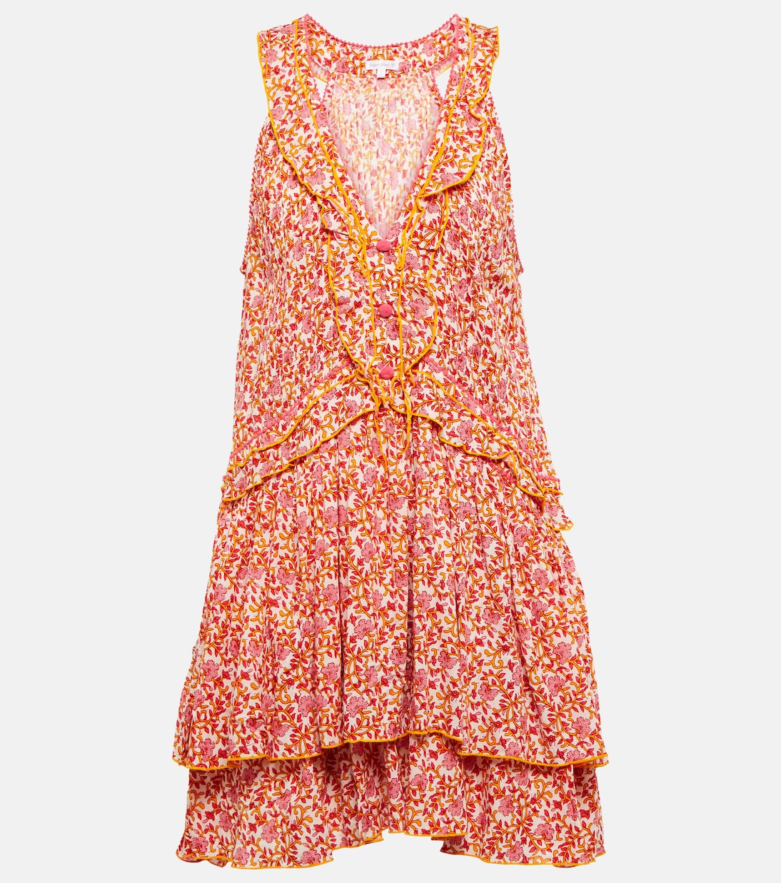 

Мини-платье с цветочным принтом Mae Poupette St Barth, Pink Mistral
