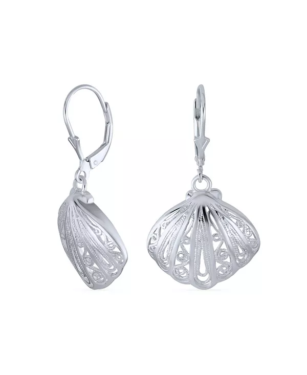 

Серьги-Гвоздики с подвесками в виде ракушек на гавайском побережье, позолоченные, из стерлингового серебра, с застежкой-рычагом Bling Jewelry, grey