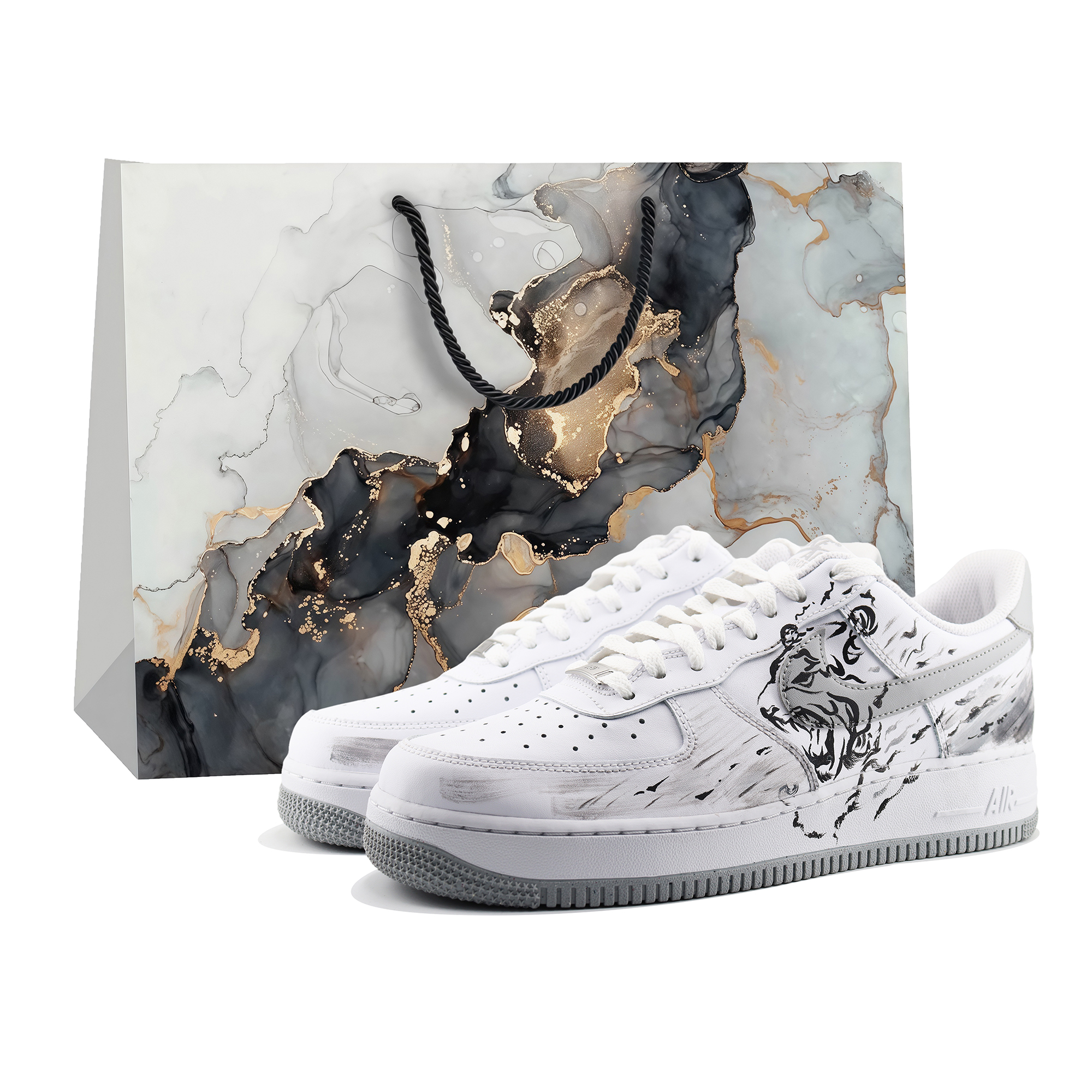

Кроссовки Air Force 1 Magikarp, King Of The Mountains Box Low Top для скейтбординга, мужские, черные Nike, Black