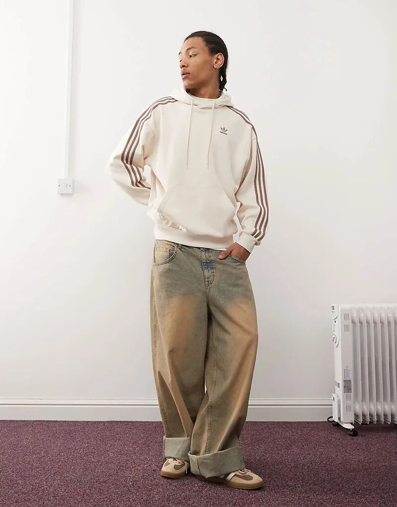 

Толстовка с капюшоном Adicolor Baggy Fit белого цвета adidas Originals