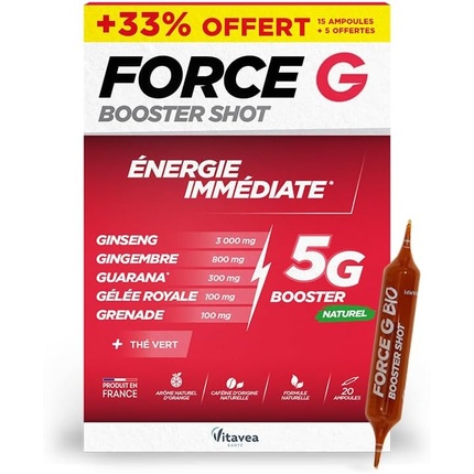 

Force G Booster Shot Натуральная энергетическая пищевая добавка с женьшенем Vitavea