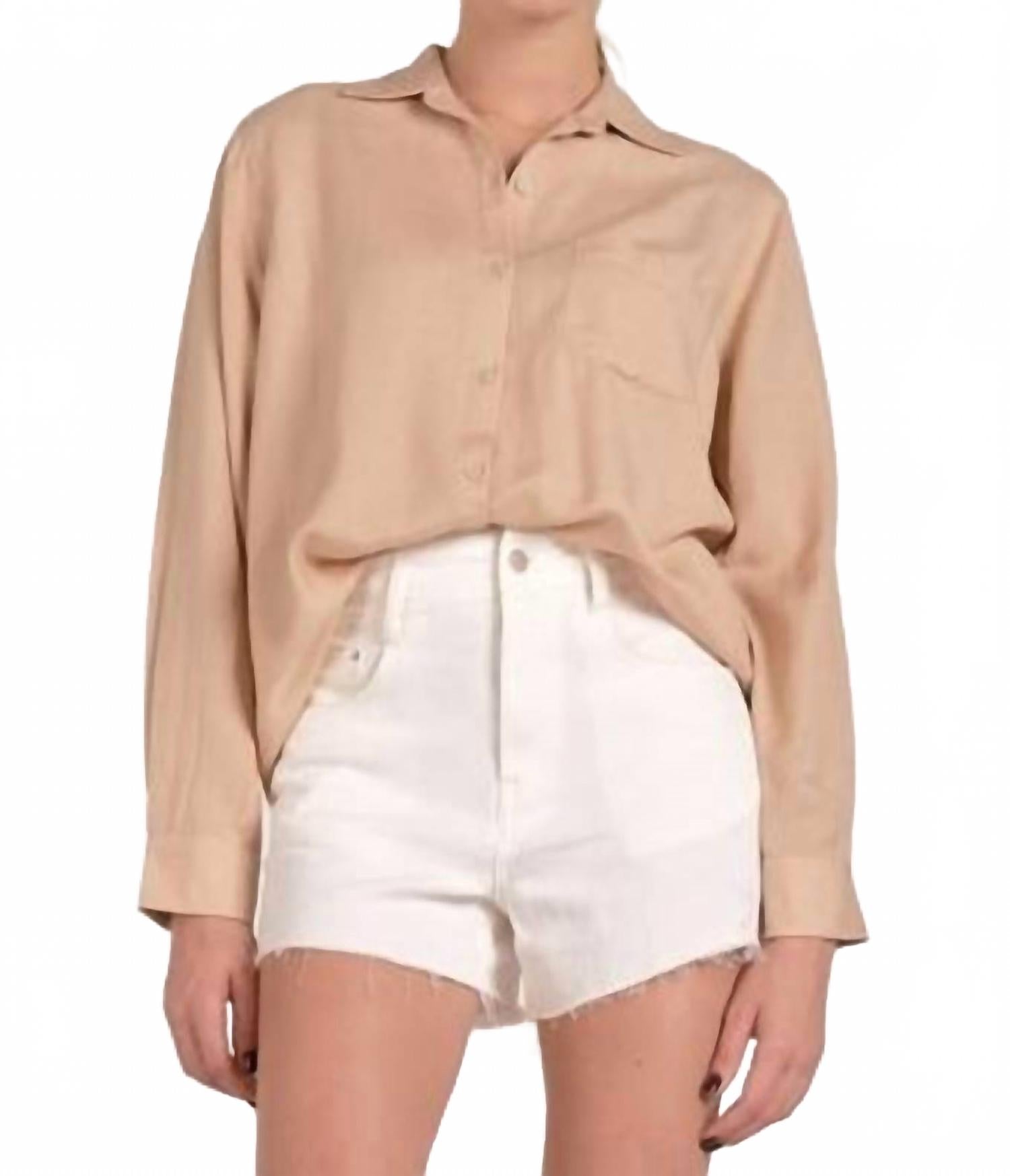 

Безупречно удобная рубашка на пуговицах в песочном цвете ELAN, Sand