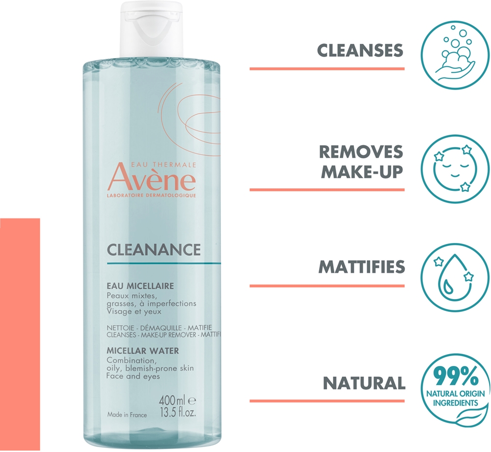 Мицеллярная вода Avene — Очищающая для жирной и комбинированной кожи Avène, 400 мл — фото 3