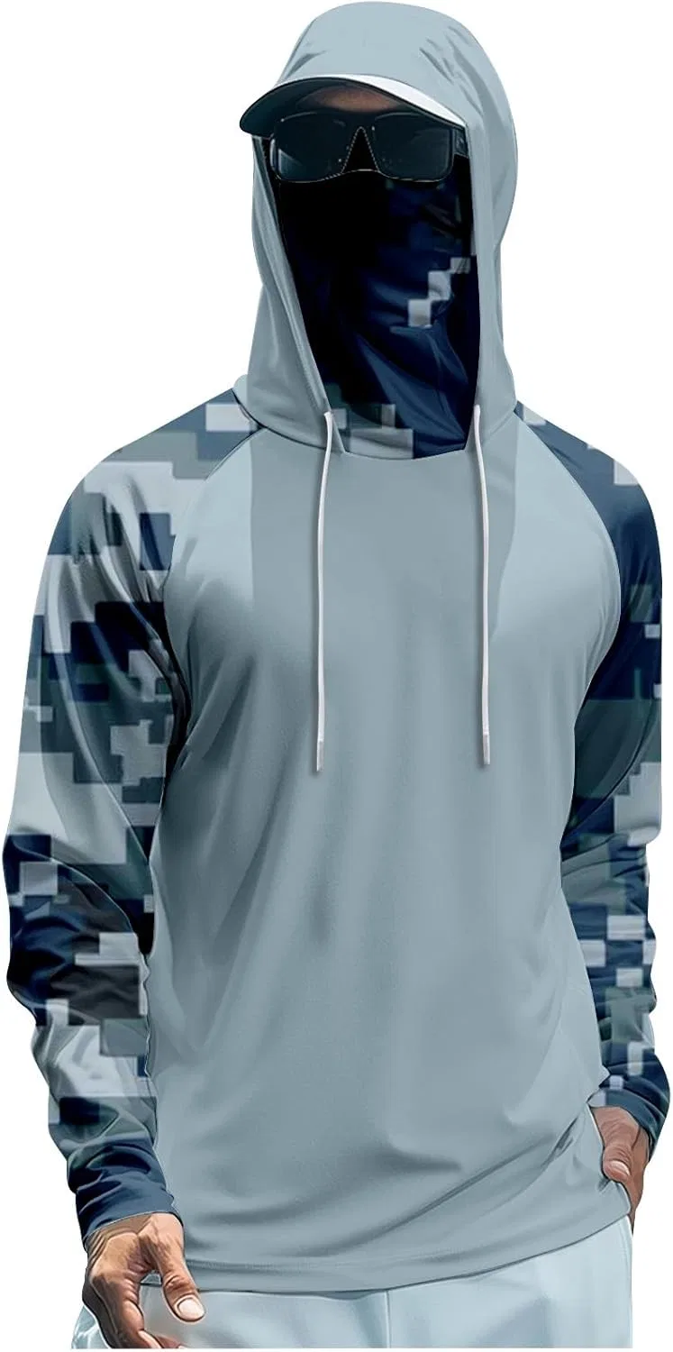 Мужская футболка с камуфляжем, UPF 50+, Generic, T007- Turquoise
